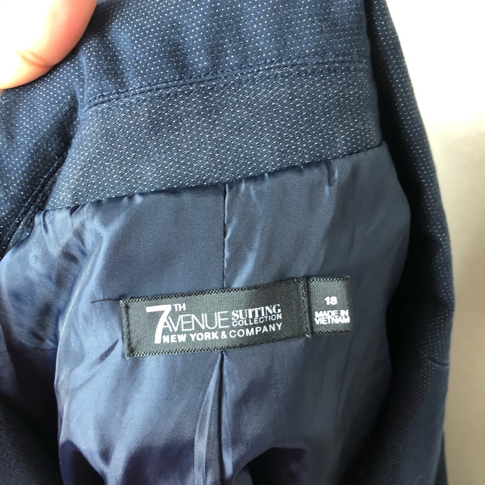 New York & Company Blue Denim Blazer Jacket Plus - Picture 8 of 8